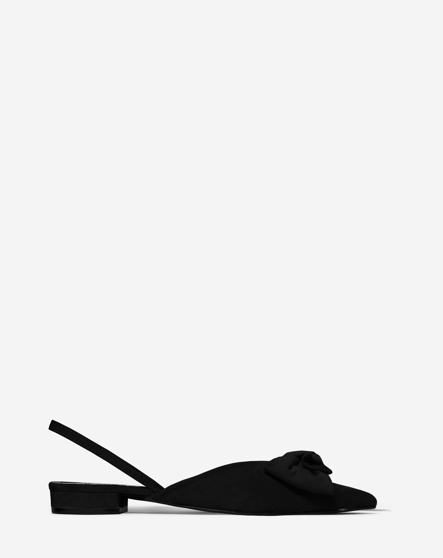 BOW SLINGBACK FLATS BLACK