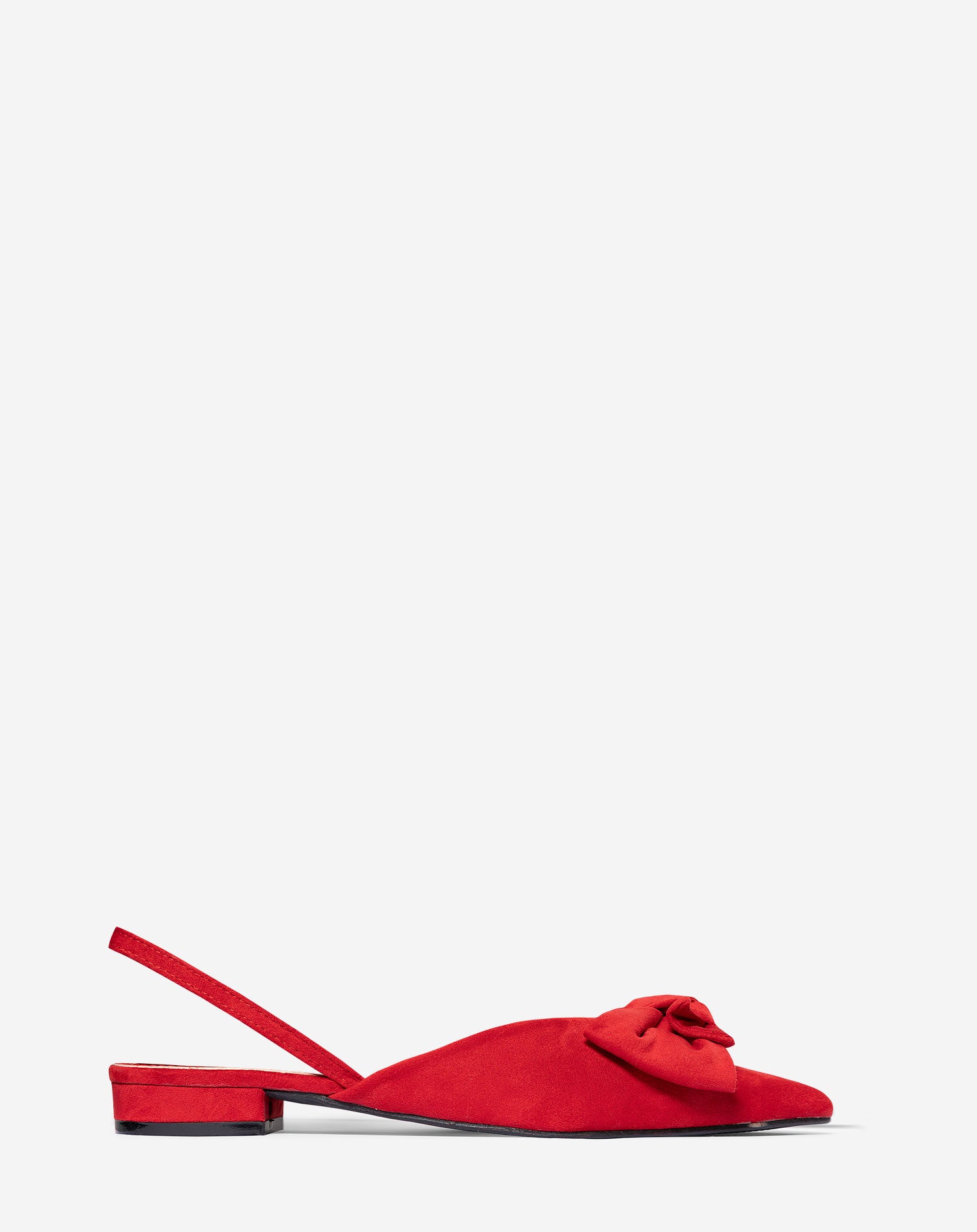 BOW SLINGBACK FLATS RED