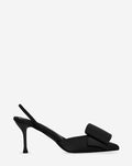 FAUX SUEDE BOW HEELS BLACK