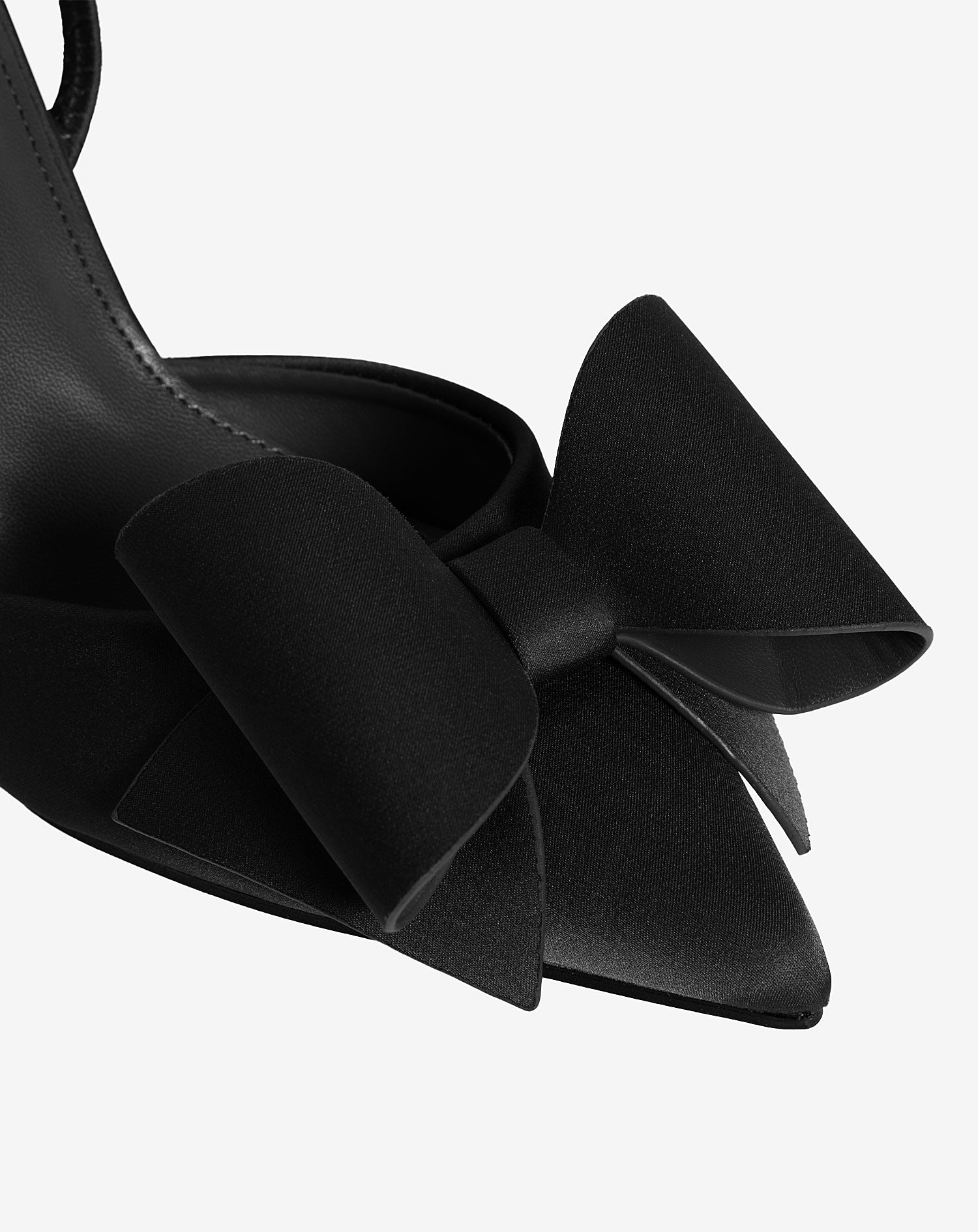 SATIN BOW HEELS ZWART