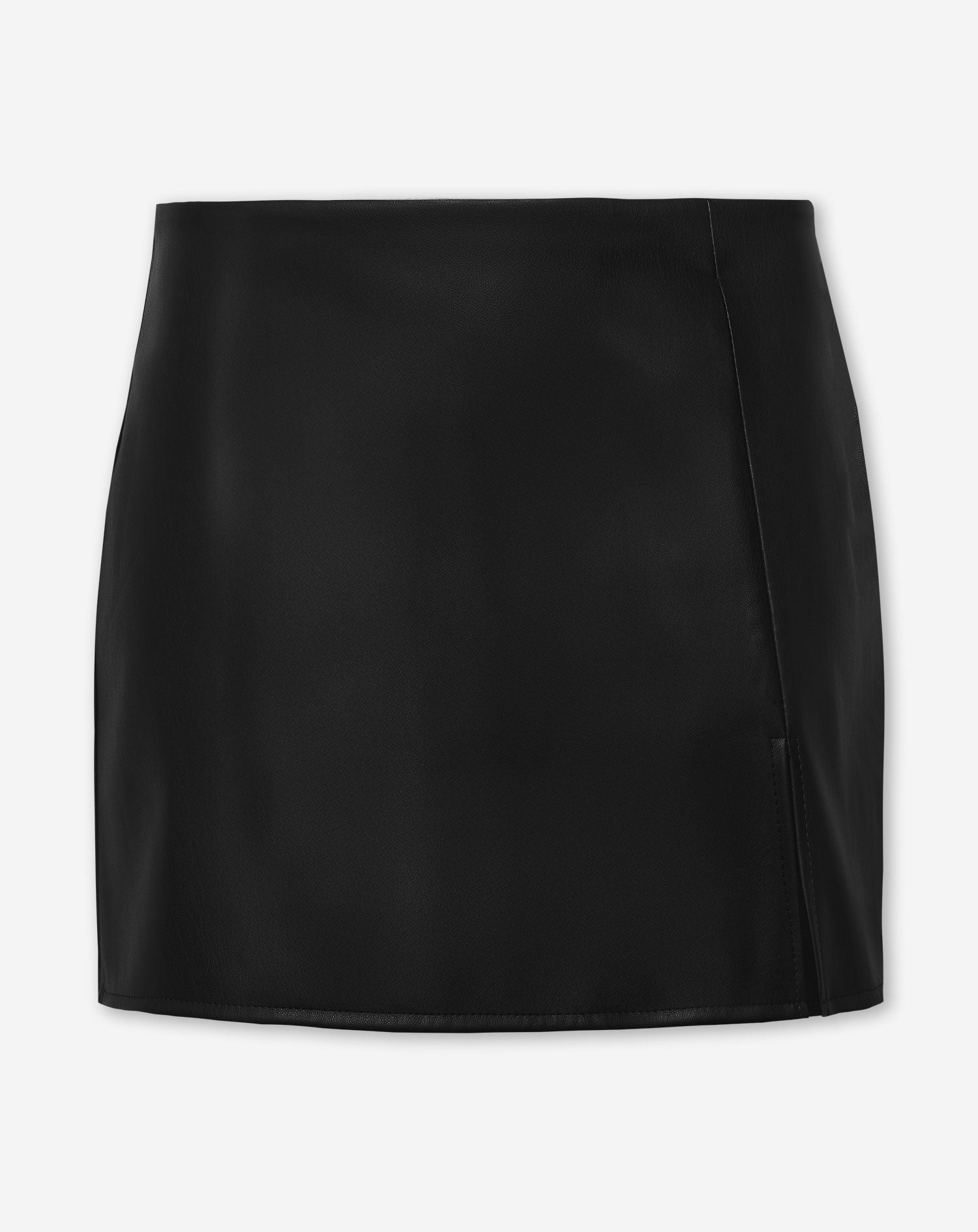 LINA FAUX LEATHER SKORT BLACK