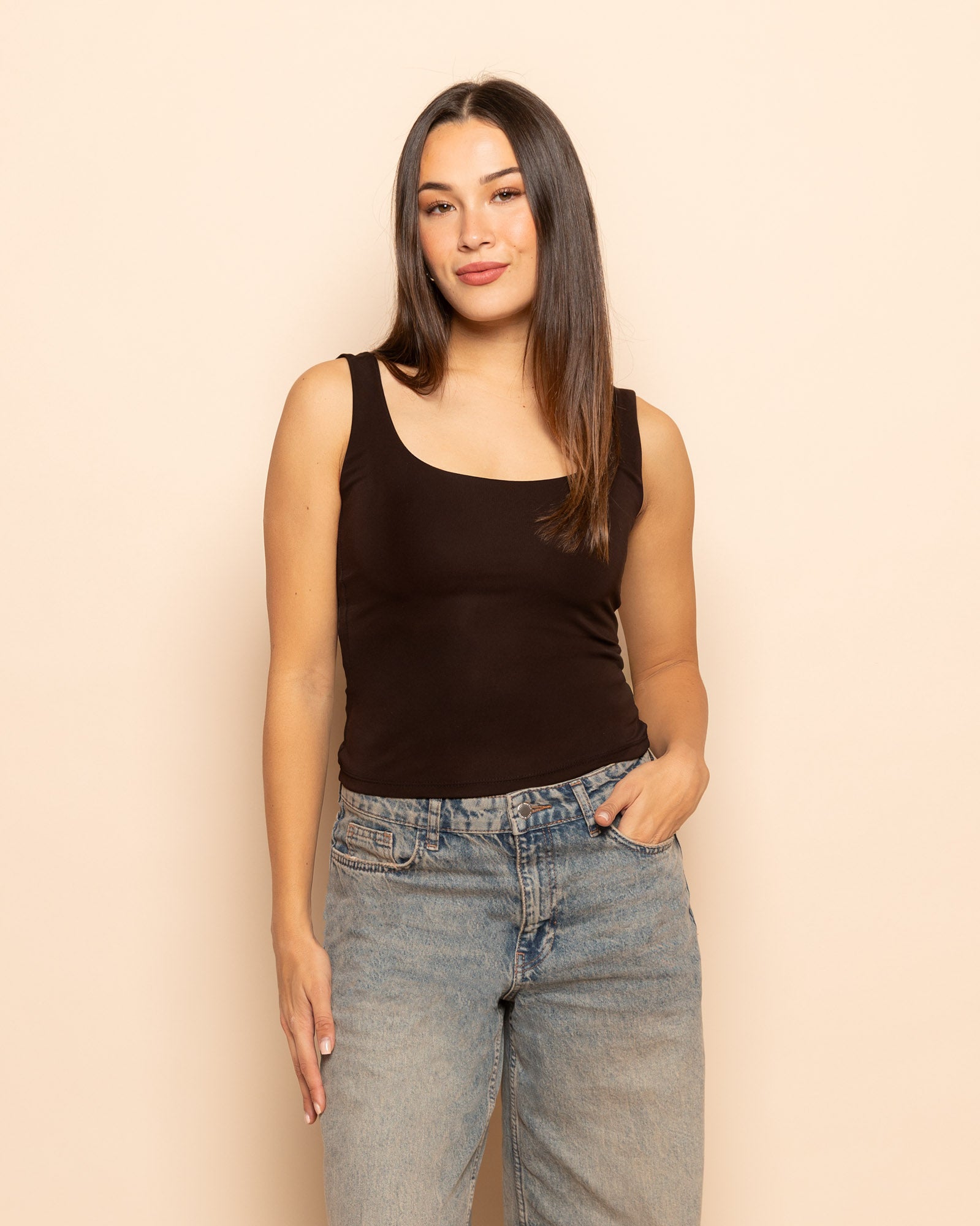 JOVIE TOP DARK BROWN