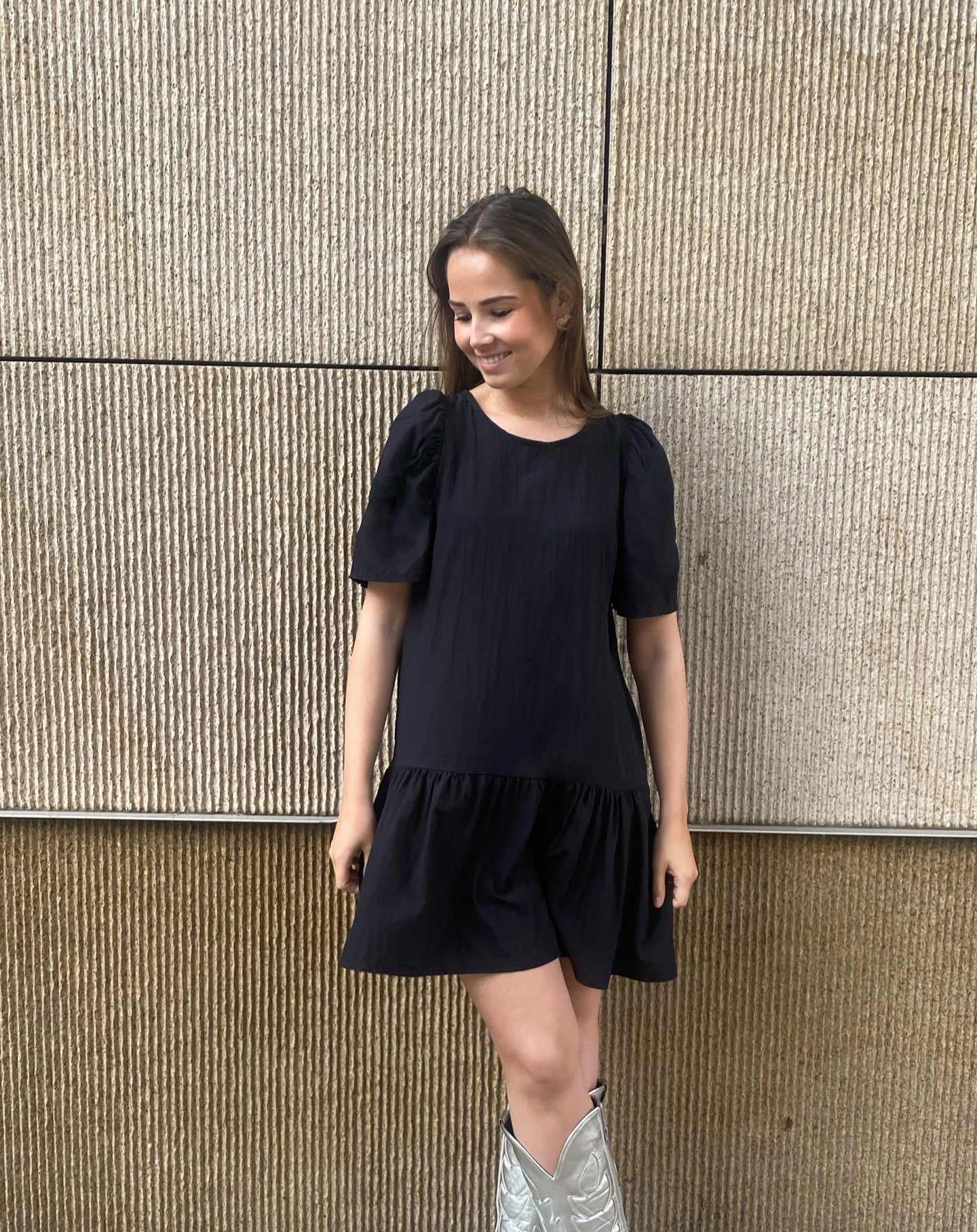 BLAIR RUFFLE DRESS BLACK