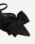LACE BOW HEELS BLACK