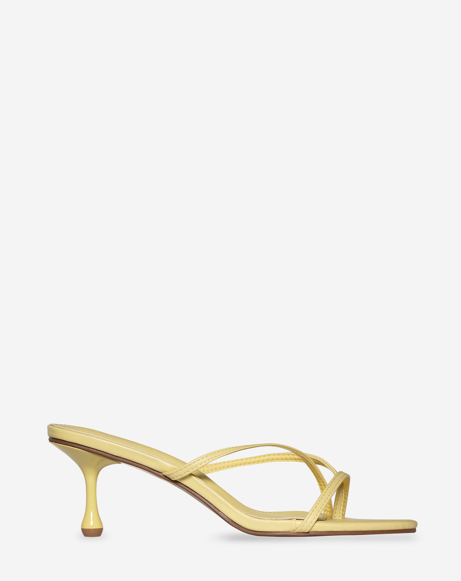 STRAPPY KITTEN HEELS BUTTER YELLOW