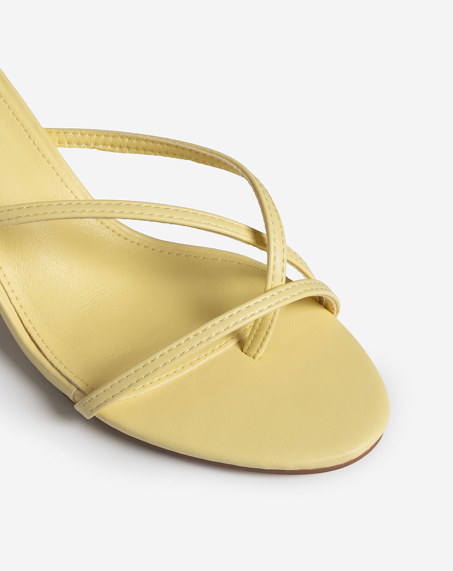 STRAPPY KITTEN HEELS BUTTER YELLOW
