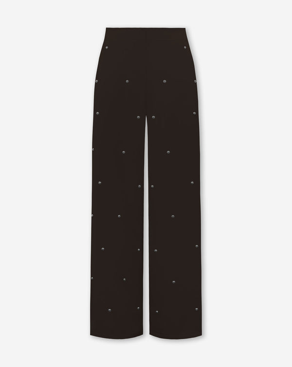 FLO BUBBLE STUD STRAIGHT LEG PANTALON DONKERBRUIN