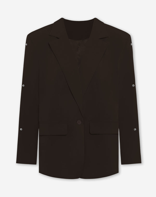 MAINE BUBBLE STUD BLAZER DONKERBRUIN
