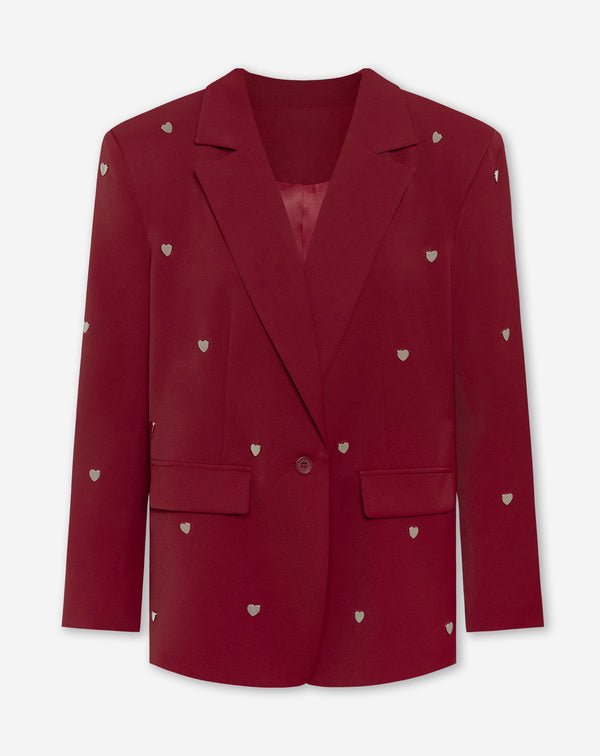 FLO HEART STUD BLAZER BORDEAUX