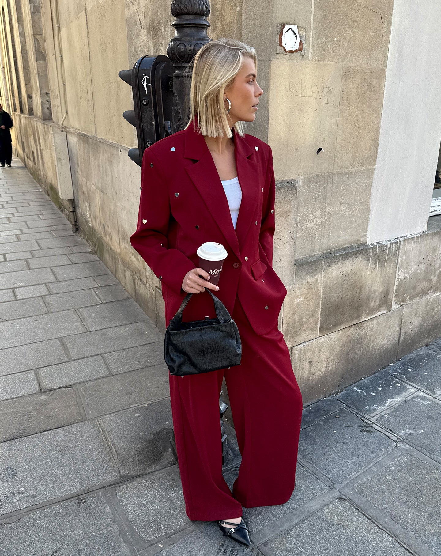 FLO HEART STUD BLAZER BORDEAUX