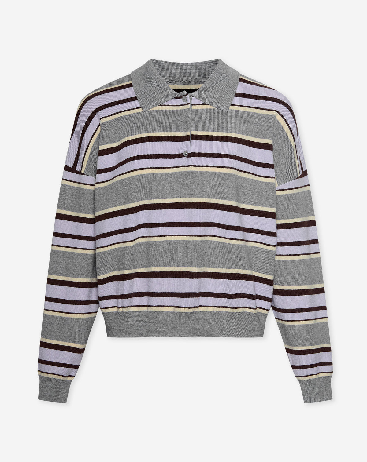LIEKE POLO KNIT STRIPE LILAC