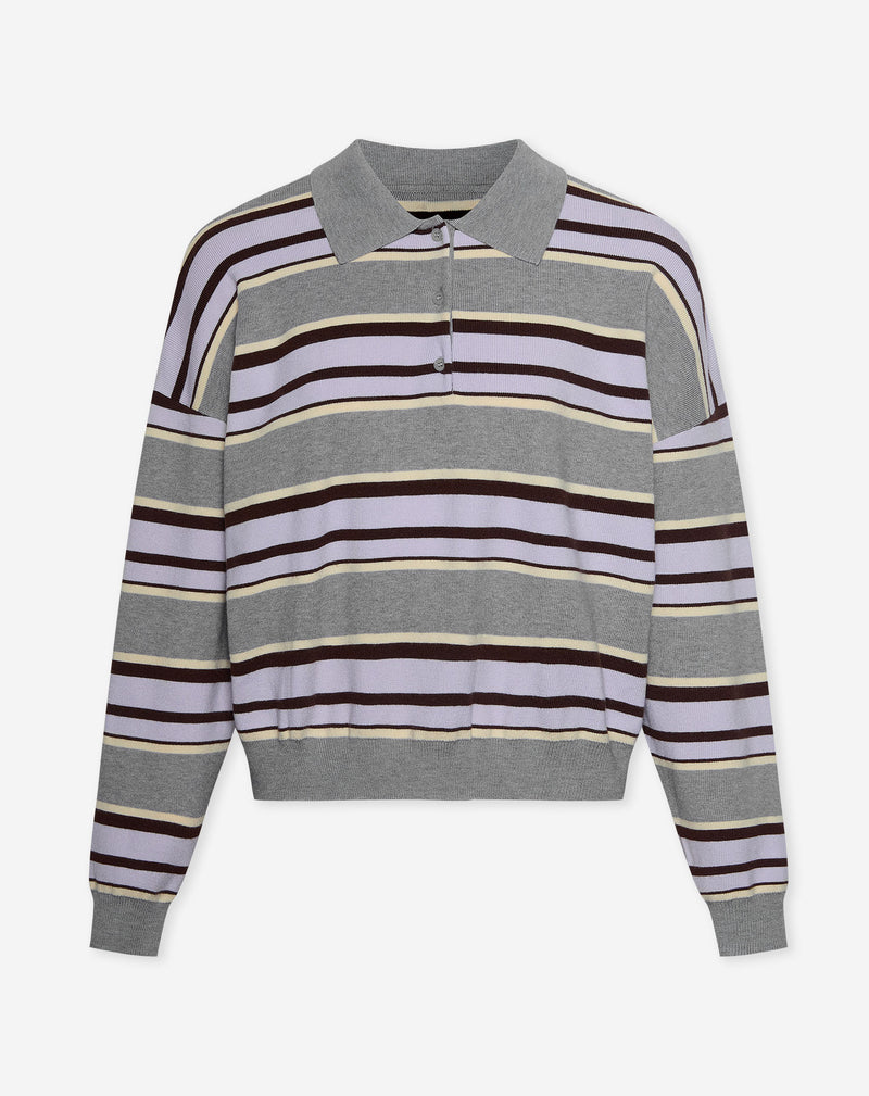 LIEKE POLO KNIT STRIPE LILA