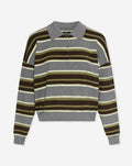 LIEKE POLO KNIT STRIPE OLIVE GREEN