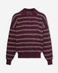 LENNY OVERSIZED POLO KNIT STRIPE BURGUNDY