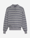 LENNY OVERSIZED POLO KNIT STRIPE GRIJS MELANGE