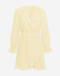 MOUSSELINE RUFFLE V-NECK WRAP DRESS BOTERGEEL