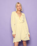 MOUSSELINE RUFFLE V-NECK WRAP DRESS BOTERGEEL