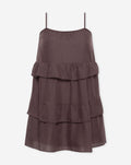 JACKY FLOWY RUFFLE DRESS BURGUNDY