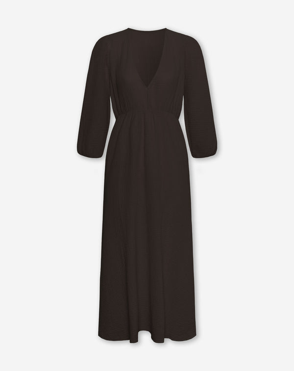 VEERLE MOUSSELINE MAXI DRESS BRUIN