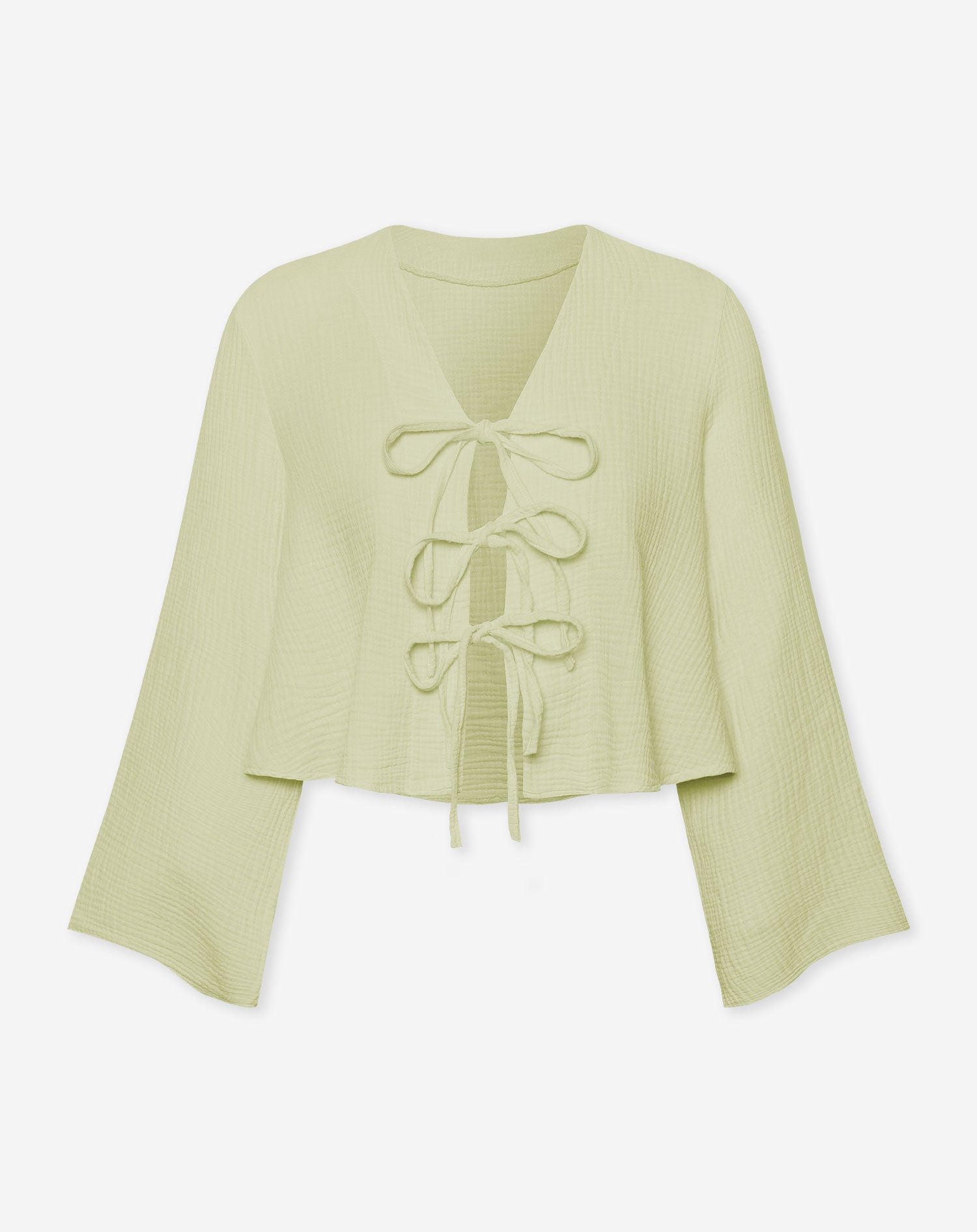 TARA MOUSSELINE TOP LICHT OLIJFGROEN