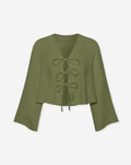 TARA MOUSSELINE TOP OLIVE