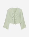 TARA MOUSSELINE TOP SALIE GROEN