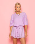 MOUSSELINE PUFF TOP LILA