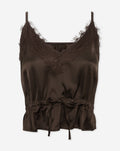 FENNA LACE CAMI TOP BROWN