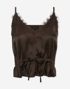 FENNA LACE CAMI TOP BROWN
