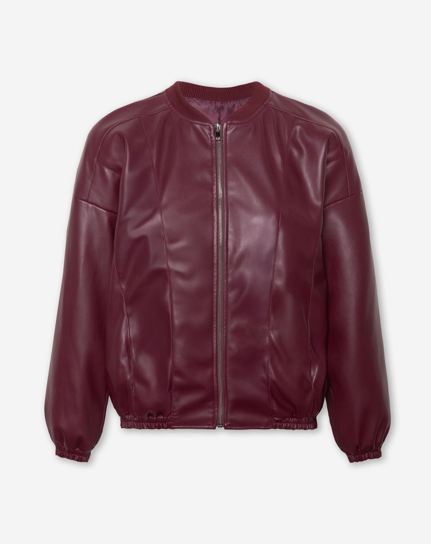 FAUX LEATHER BOMBER JACKET 