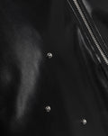 FAUX LEATHER STUDDED BOMBER JACKET BLACK