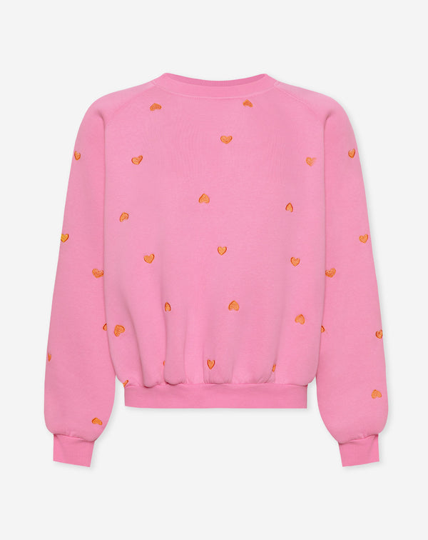EVA HEART OVERSIZED SWEATER ROZE