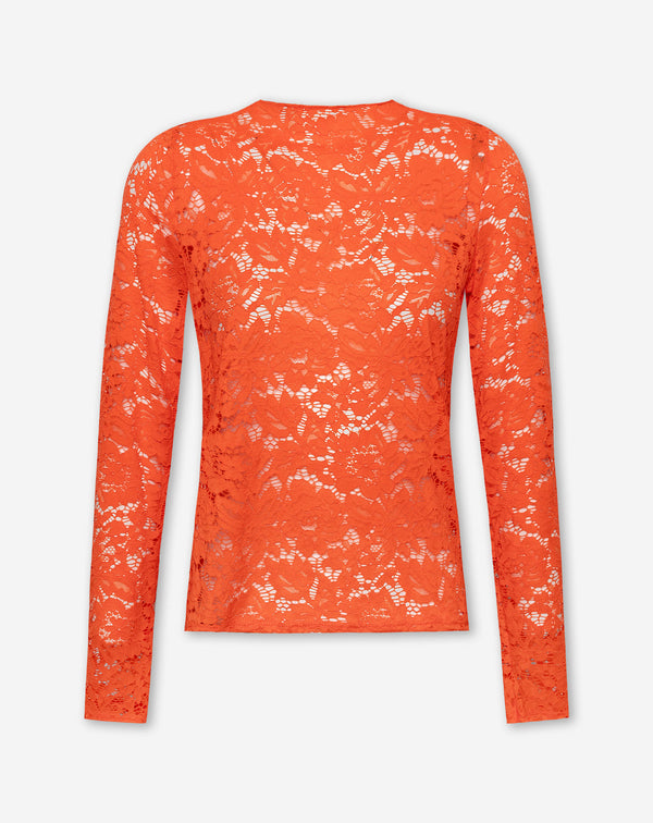 FLOWER LACE TOP ORANJE