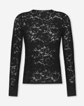 FLOWER LACE TOP ZWART