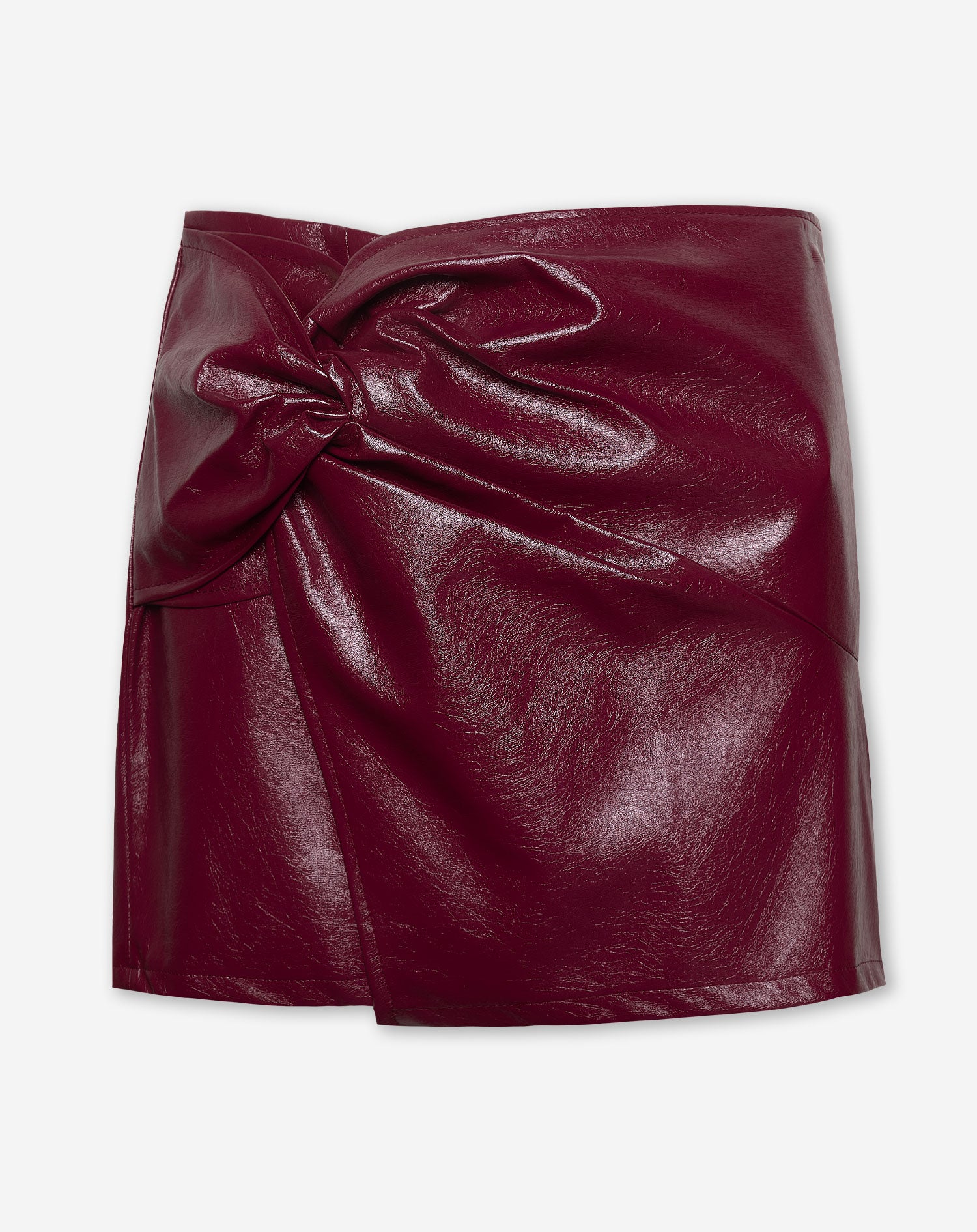 SOPHIE LIQUID LEATHER SKORT BURGUNDY