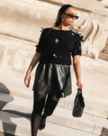 EVY FAUX LEATHER SKIRT BLACK