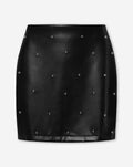 FAUX LEATHER STUDDED SKIRT ZWART