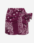BANDANA WRAP SKIRT CHERRY