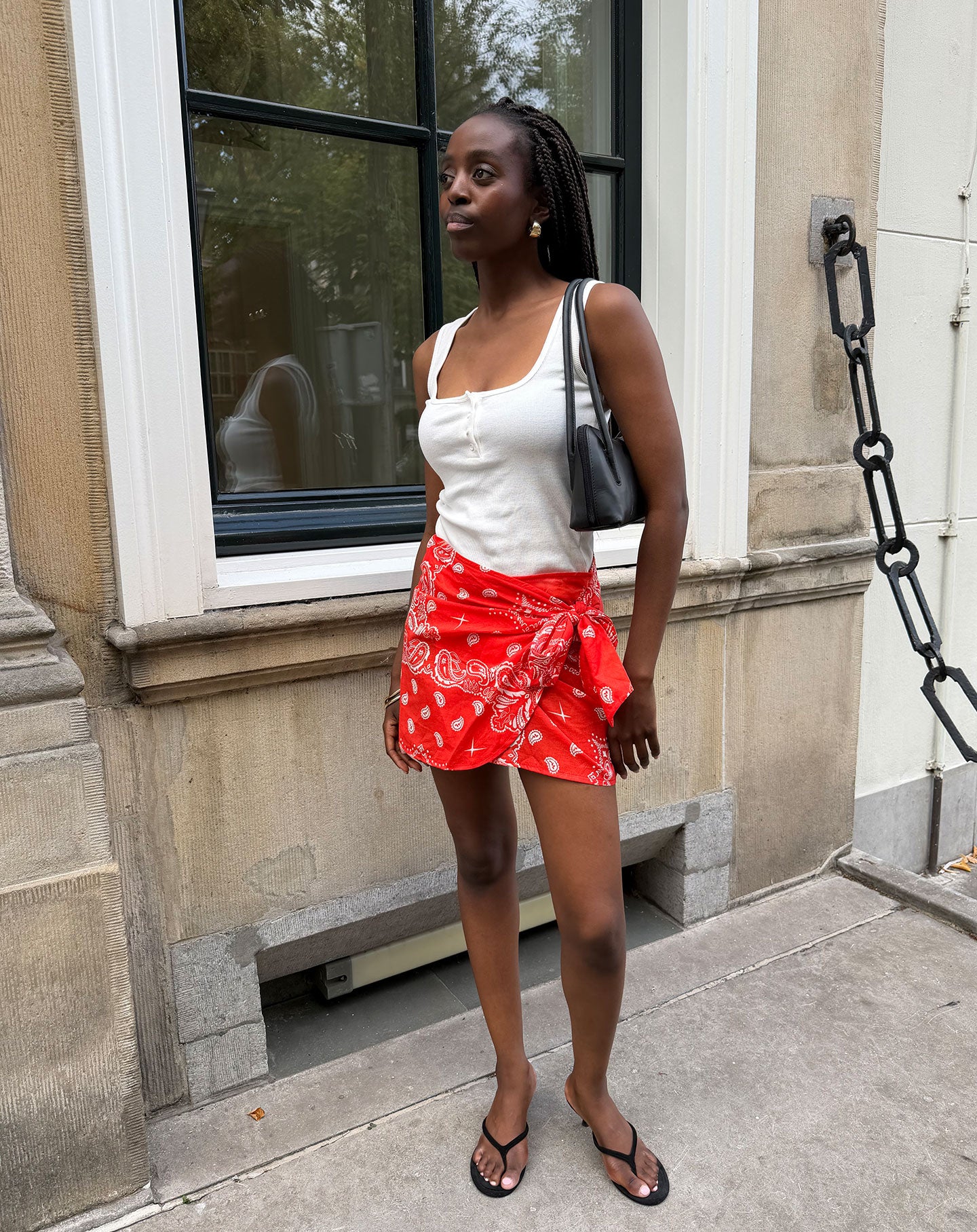 BANDANA WRAP SKIRT ROOD