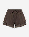 JACKY FLOWY RUFFLE SHORTS BRUIN