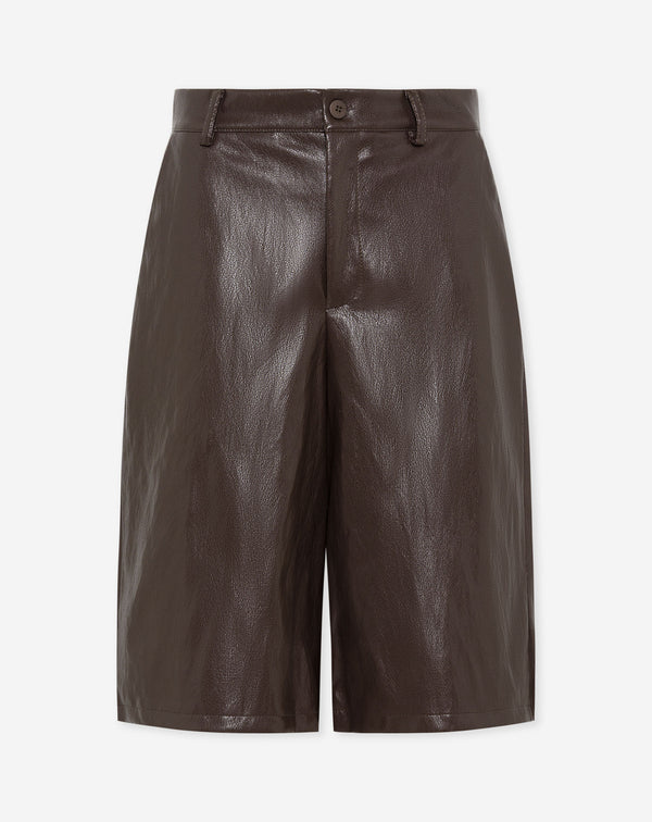 LYNN FAUX LEATHER JORT BRUIN