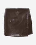 FAUX LEATHER SKORT BRUIN