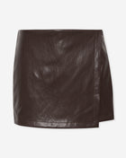 FAUX LEATHER SKORT BRUIN