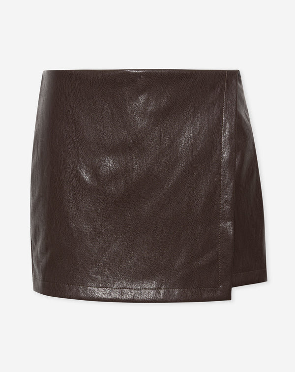 FAUX LEATHER SKORT BRUIN