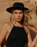 MISTY FEDORA HAT ZWART