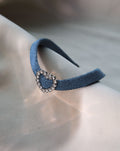 DIAMOND HEART DENIM CHOKER BLUE