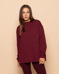 MW EMBROIDERY LONG SLEEVE TEE BURGUNDY