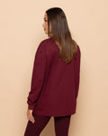 MW EMBROIDERY LONG SLEEVE TEE BURGUNDY
