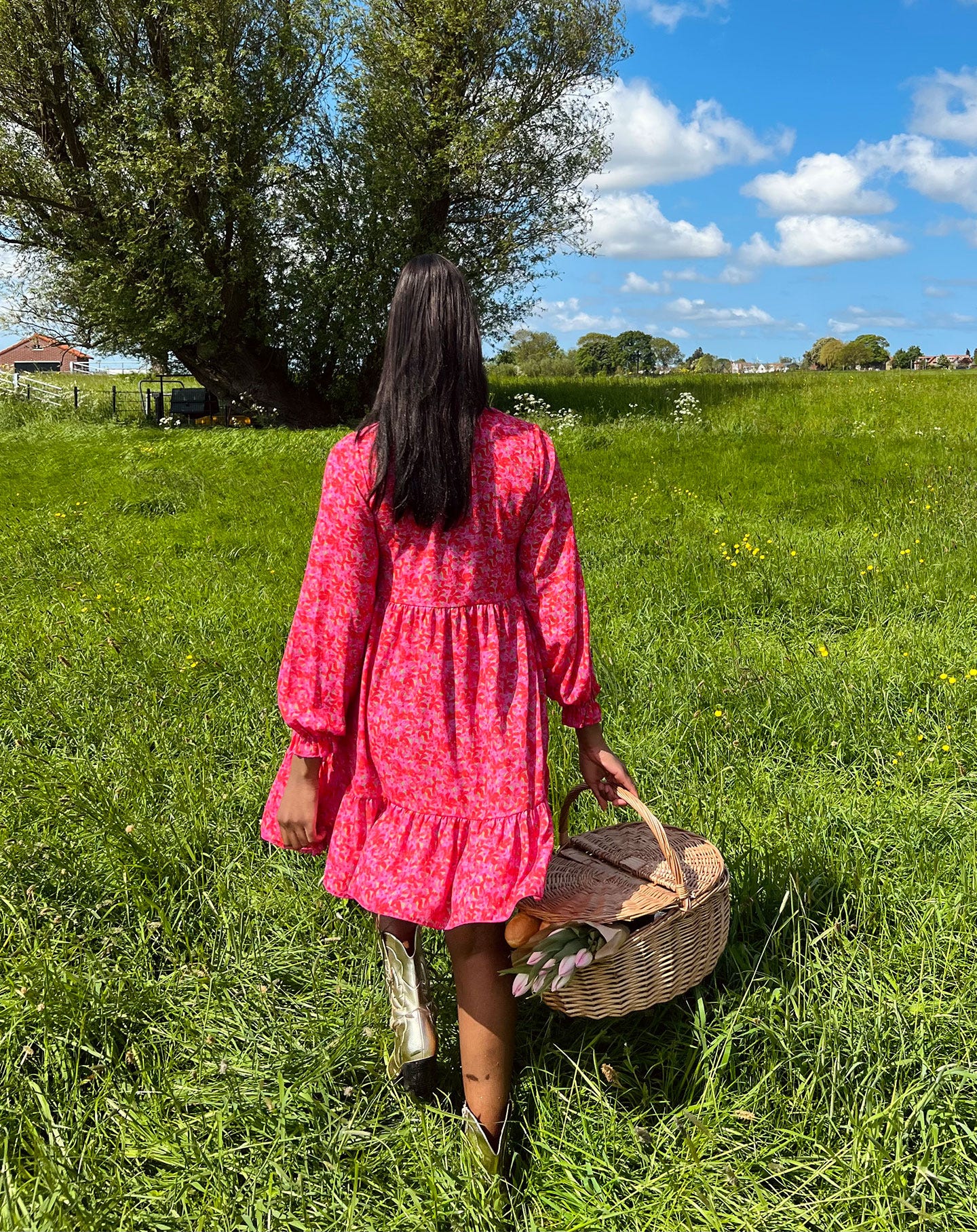 FEBE FLOWER DRESS PINK