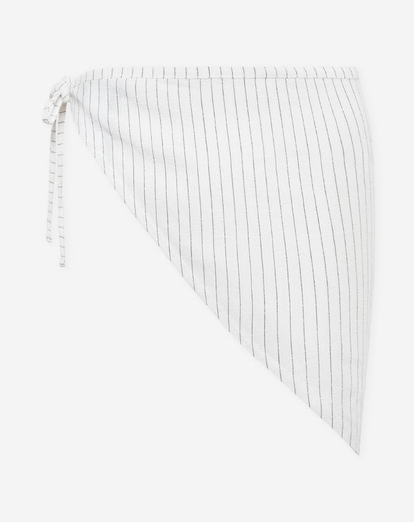 PINSTRIPE LINEN SCARF WIT